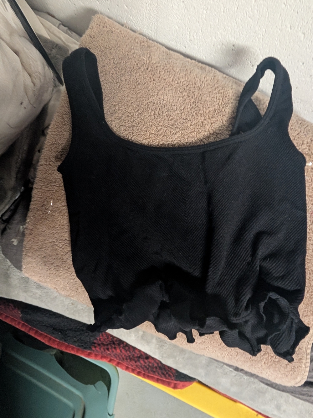 Women's Black Ribbed Crop Tank Top - Sleeveless Cami